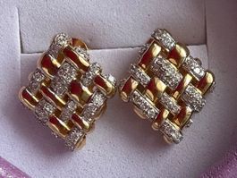 Ohrstecker 18K Gelbgold Diamanten 1.04 ct