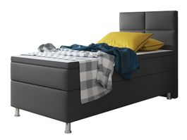 Boxspringbett 90x200 KL Anthrazit Hotelbett Einzelbett Bett