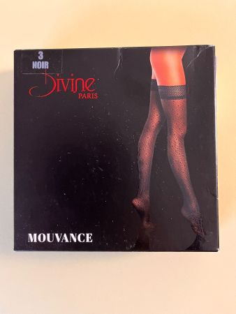 Halterlose Strümpfe Mouvance, DIVINE PARIS, Gr. M, Schwarz