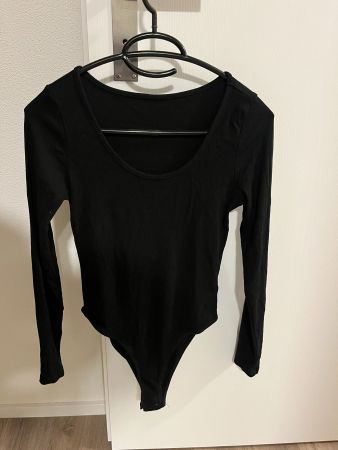 Langarm Body gerippt schwarz Damen XS/S