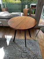 Runder Esstisch Holz mit Metallbeinen guter Zustand