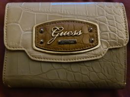 Guess Damen Portemonnaie beige Kroko-Optik