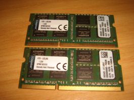 2 stück 8gb ddr3 PC3L 12800 (1600) RAM für Laptop.