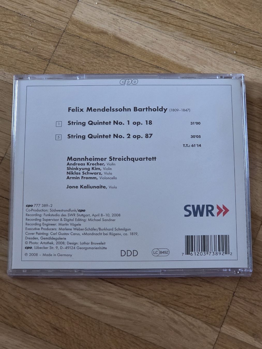 CDs: CD: Felix Mendelssohn Bartholdy: String Quintets 1 & 2 – D'occasion à Aesch BL par immon 1