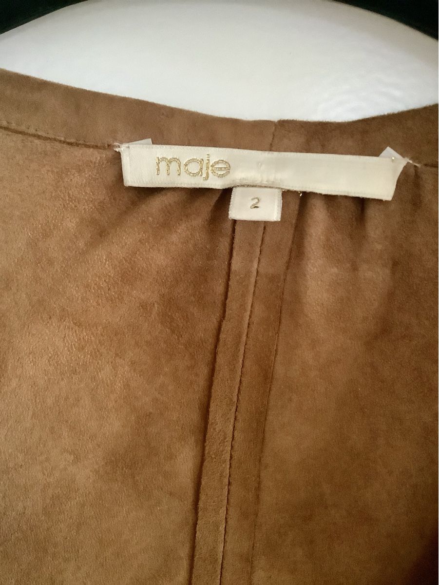 Maje Camicette: maje, Oberteil 100% echtes Wildleder, T2 S/M, Cognac – Usato da Stäfa venduto da loveforeverlove 5