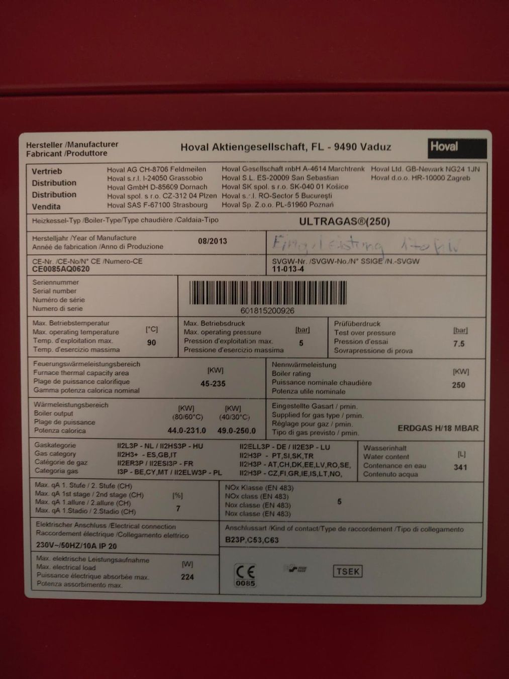 Hoval Radiateurs: Hoval Ultragas 250 – D'occasion à Gossau SG par stefanscherrer 1