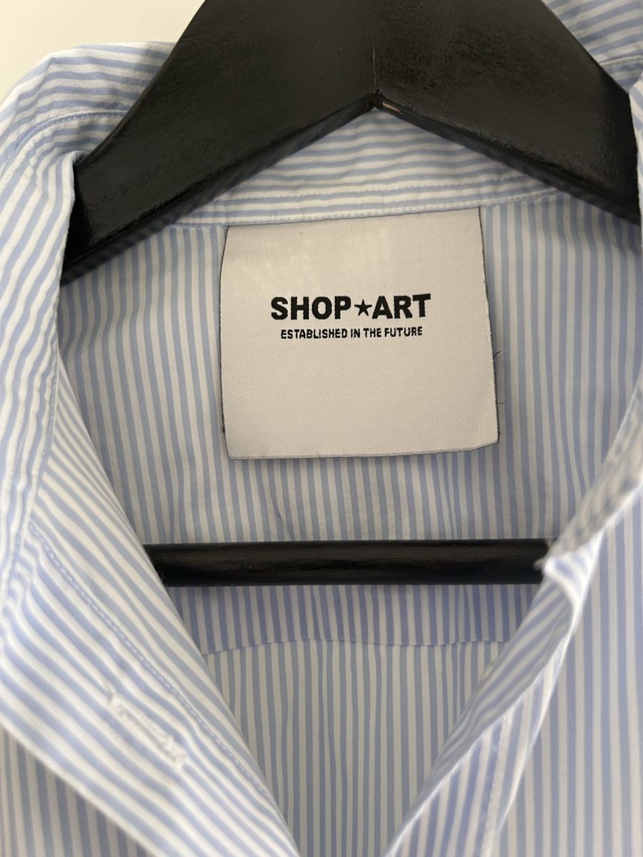 Camicette: Lightweight cotton white blue striped shirt with sequins – Nuovo (secondo la descrizione) da Biel/Bienne venduto da zit_v5yc 5