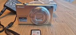 Nikon Coolpix S6100 Digitalkamera mit viel Zubehör!