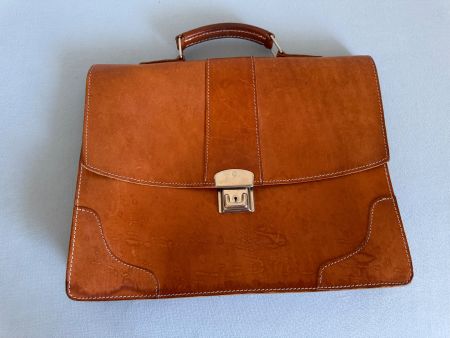 LEDERTASCHE CA:40x30x12CM, LEDER RUFFNER ZÜRICH, REHFARBEN