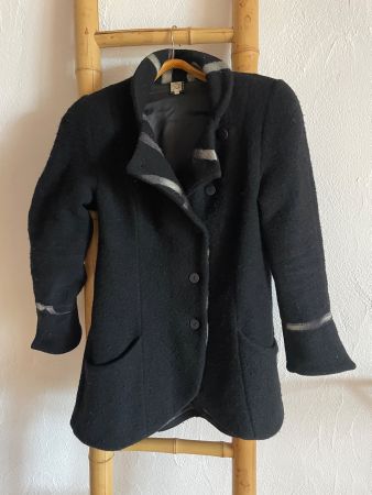 Damenwollmantel, schwarz