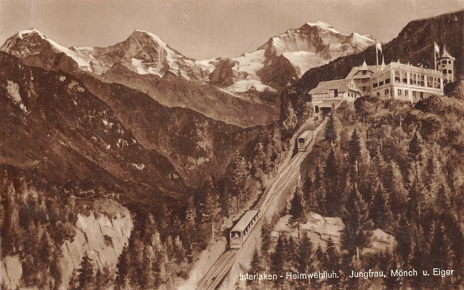 Cartoline postali: 2x Interlaken – Usato da Ottikon b.Kemptth. venduto da Neptun1974 2
