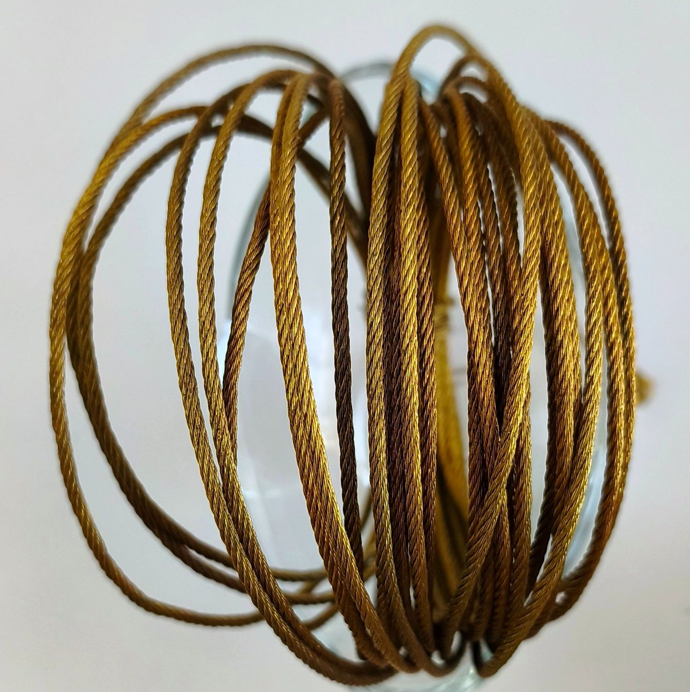 Ferramenta: Vintage Messing- oder Bronzekabel, Naturfaserseele im Kern – Usato da Zürich venduto da Tanteemma369 2