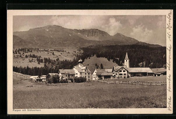 Cartoline postali: AK Parpan, Panorama mit Stätzerhorn – Usato da Berlin venduto da bartko-reher