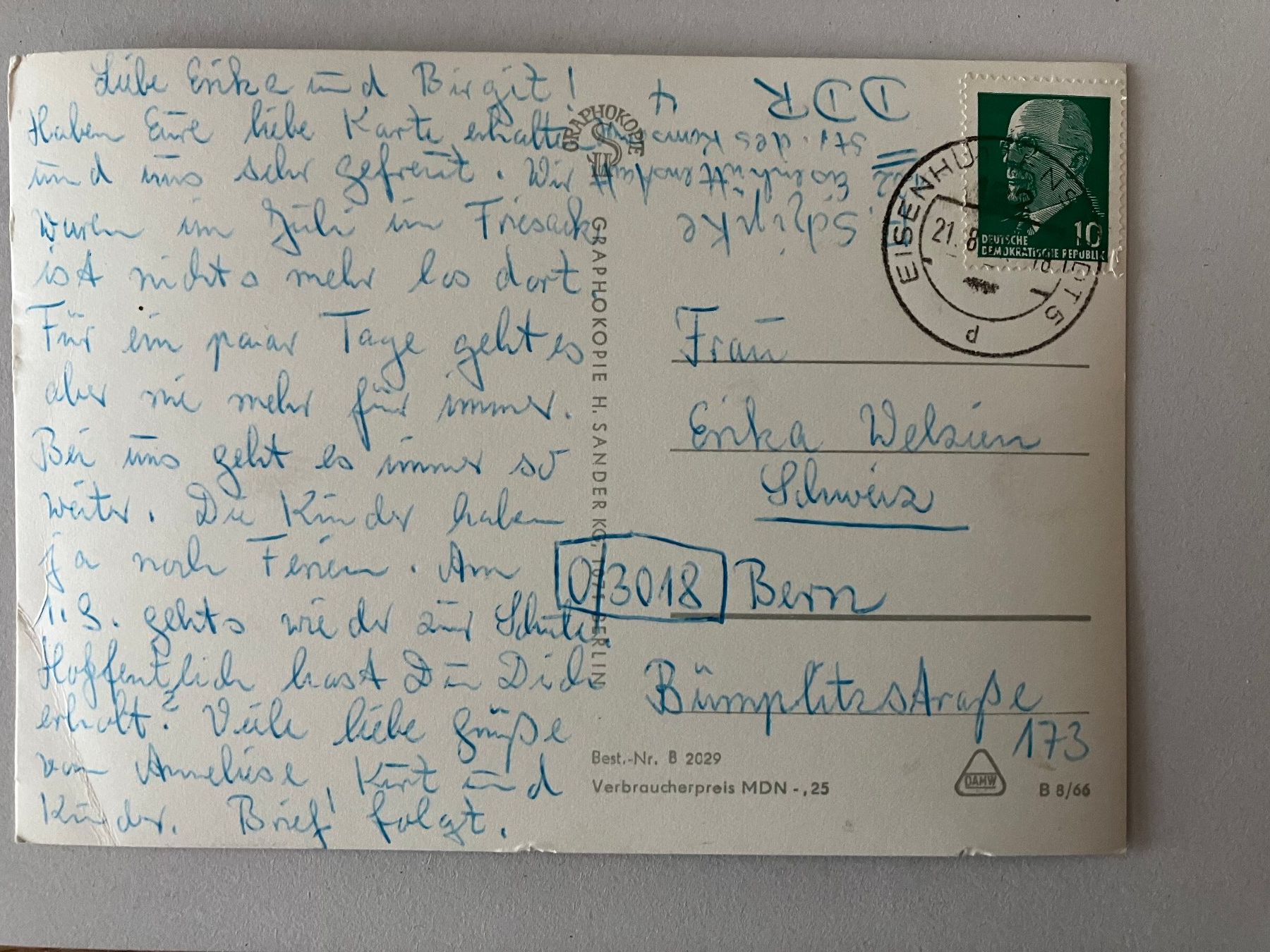 Cartoline postali: Ansichtskarte DDR – Usato da Bolligen venduto da Isebo 1