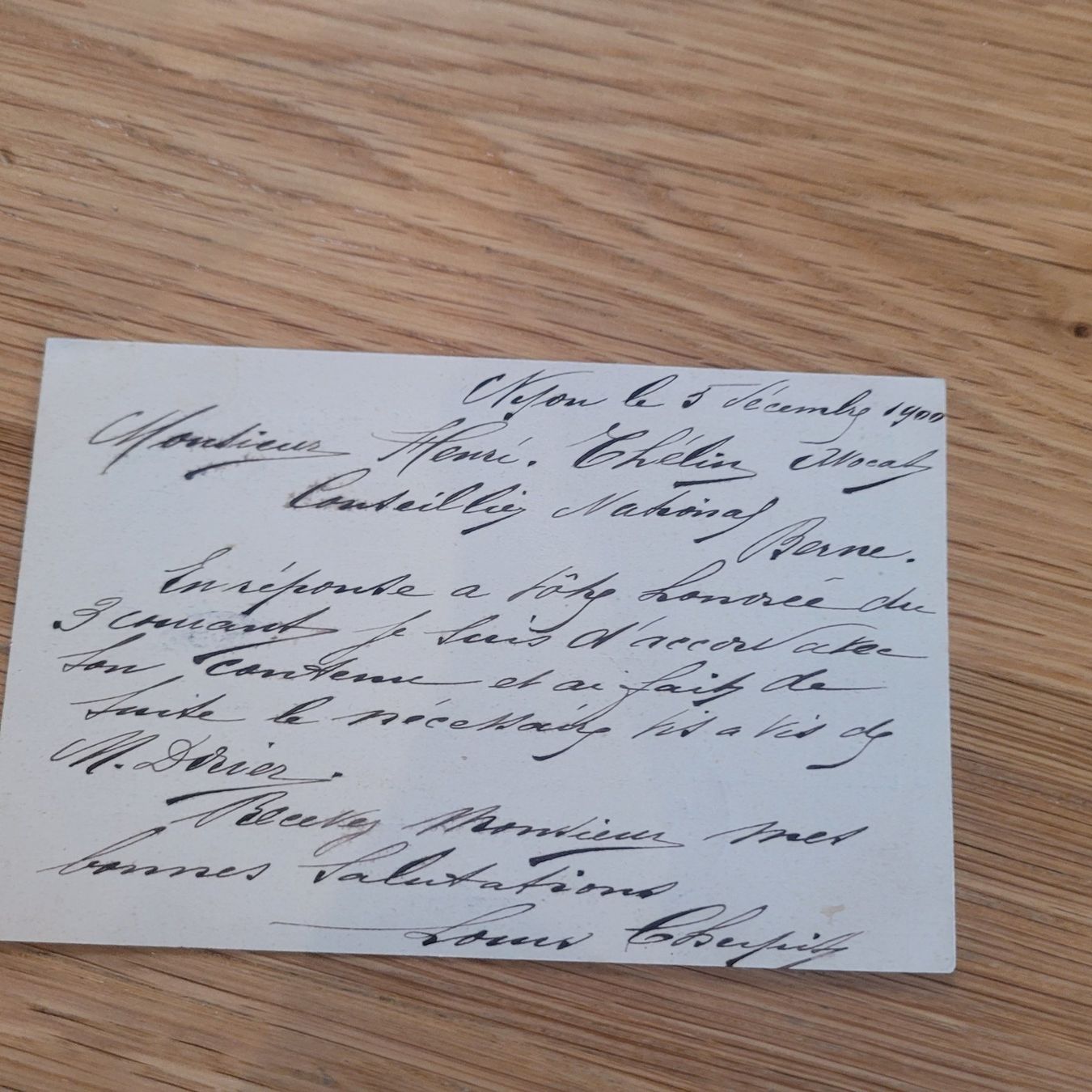 Cartoline postali: GS Nyon 1900 Bern Nyon Louis – Usato da Biel/Bienne venduto da Destockweb 1