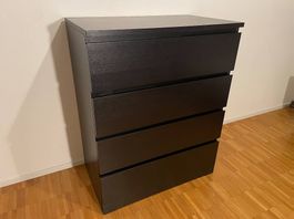 Kommode IKEA MALM, 4 Schubladen, schwarzbraun