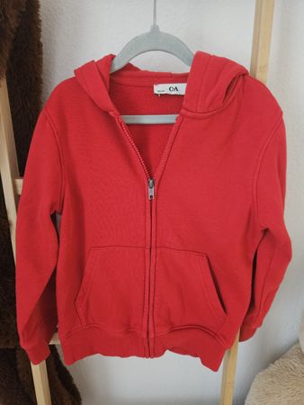 Rote C&A Jacke mit Kapuze, Grösse 128
