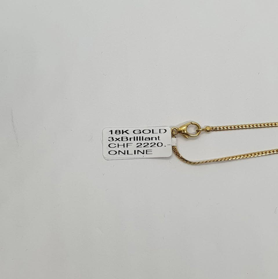 Catenine: Echt 18K Gold - 3x Diamant Collier – Usato da Luzern venduto da Luzern-Goldhaus 3