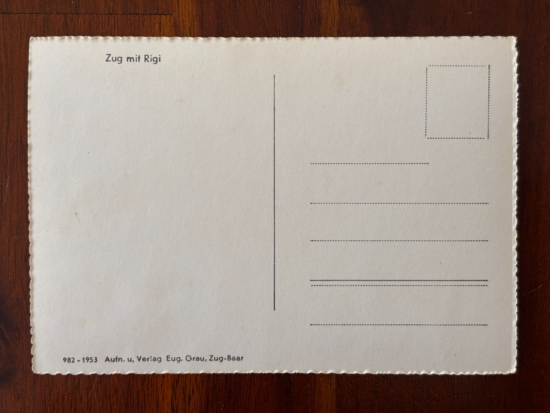 Cartoline postali: AK Zug mit Rigi 1953 – Usato da Castione venduto da semc 1