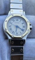 Montre Cartier Santos Octagon automatic acier or 18k .révisé