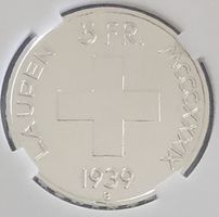 Laupentaler 5 Franken Silber fast unzirkuliert