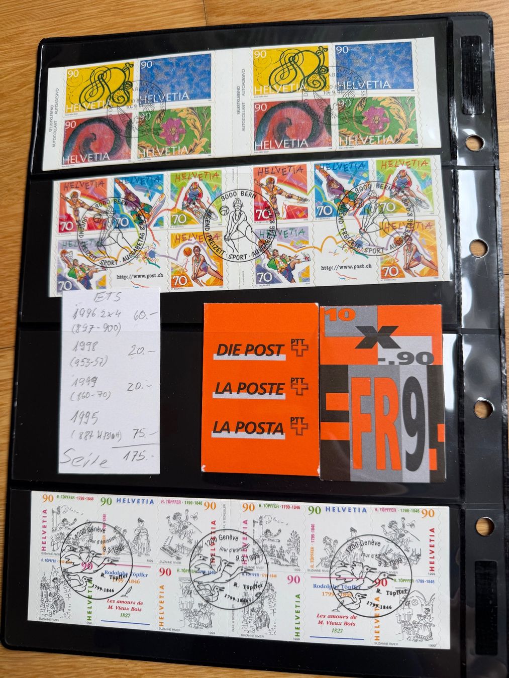 Alle Briefmarken: Ca. 34 Markenheftchen mit ETS, 1976 bis 2000 – Gebraucht aus Oberuzwil von Deafgrischa 3