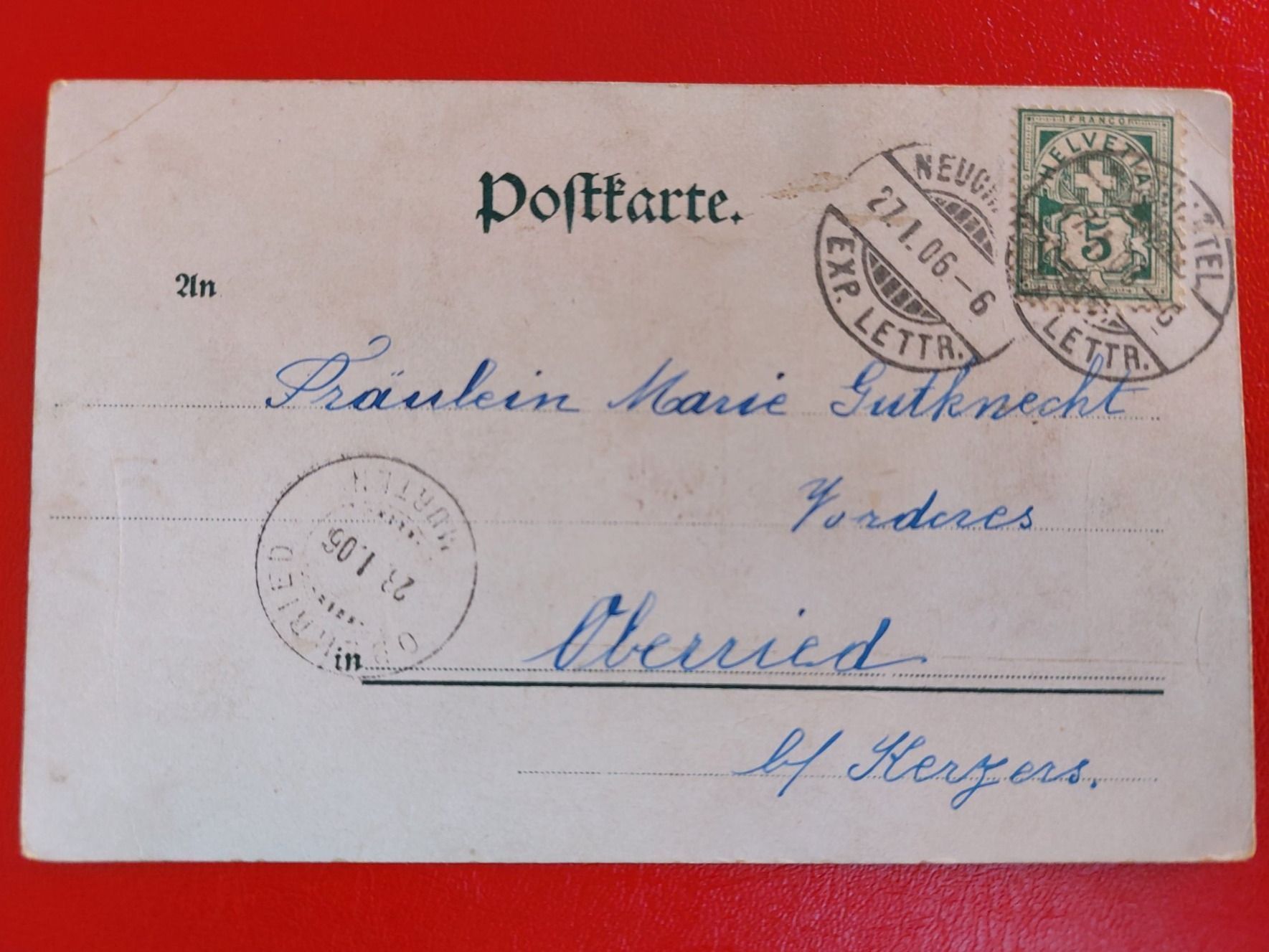 Ansichtskarten: Neuchâtel et les alpes 1906 – Gebraucht aus St-Légier-Chiésaz von Theo006 1