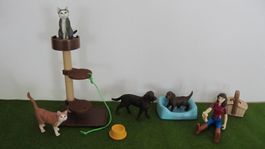 Schleich Figuren Set, Hunde & Katzen mit Zubehör