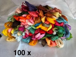 100 x Garn Stickgarn  spezielle Farben  Weben Basteln