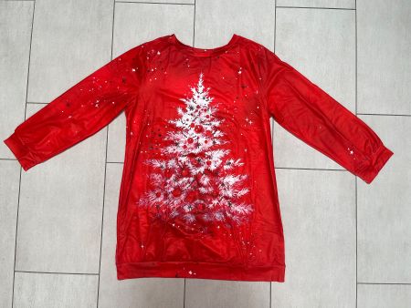 Rotes Top mit Weihnachtsbaum, XXL - Festlich & bequem!