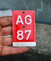 Velonummer AG 87 von 1987 - Aargau