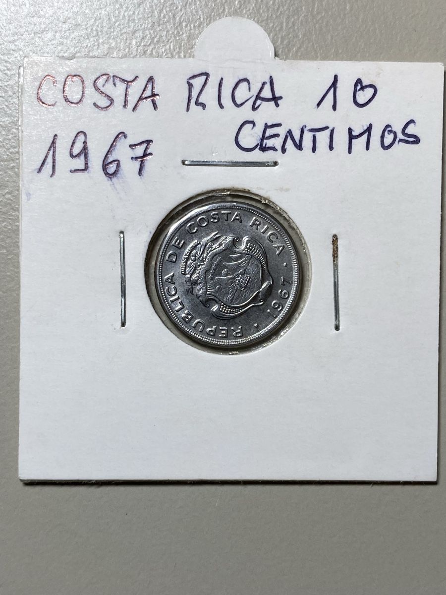 Alle Münzen: Costa Rica - 10 centimes - 1967 – Gebraucht aus Payerne von Mike1682