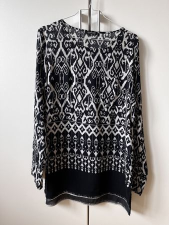 Margittes Bluse-Shirt, Gr. 38, Schwarz Weiss Muster, Viscose