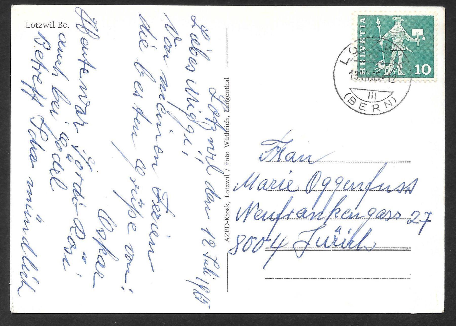 Cartoline postali: Lotzwil Gesamtansicht – Usato da Olten venduto da clotaldi 1