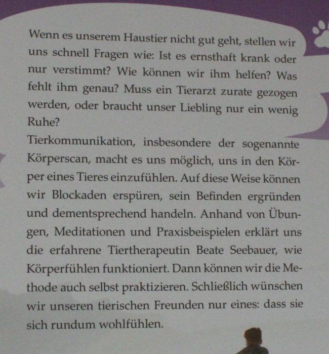 Livres: "Körperfühlen bei Tieren" Beate Seebauer – D'occasion à Schlatt TG par annesbuecher 1