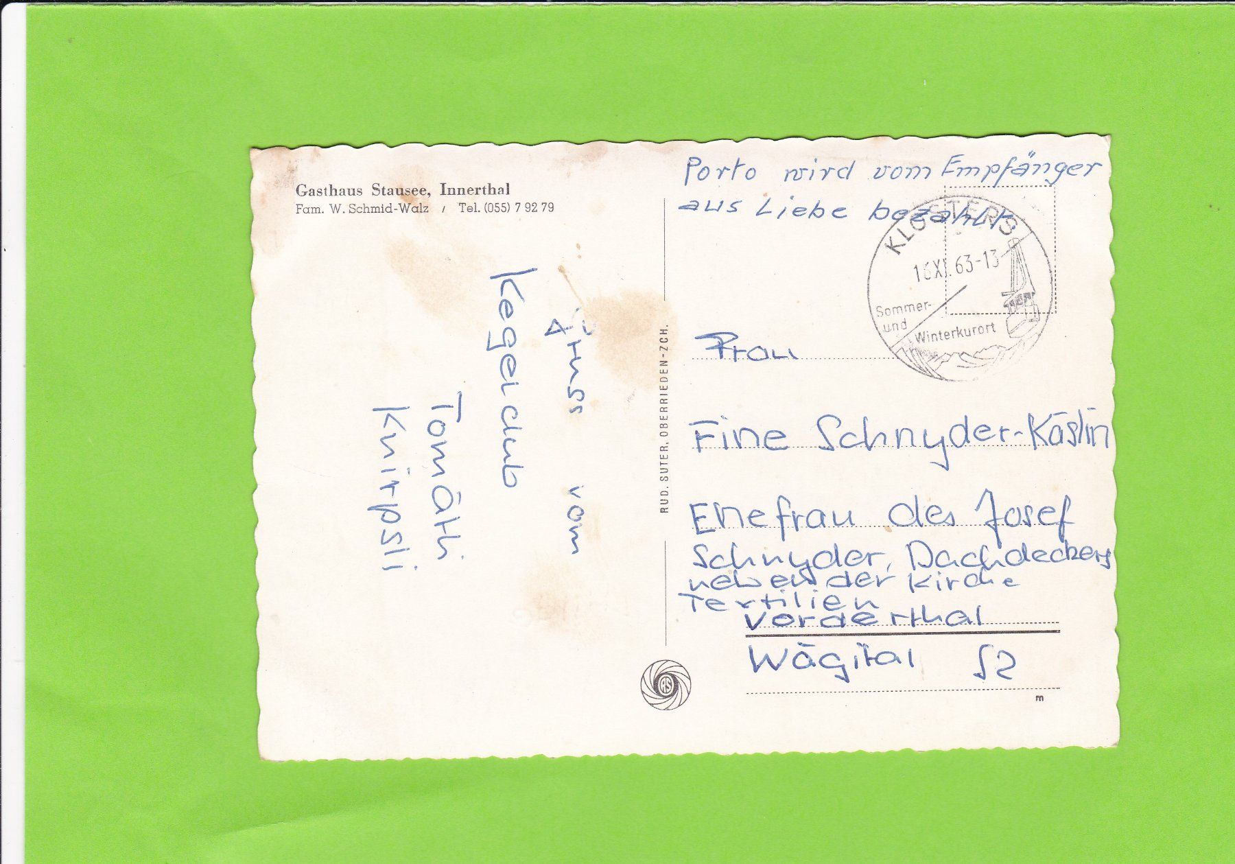 Cartoline postali: Alp Schwarzenegg – Usato da St. Peterzell venduto da neckertal 1