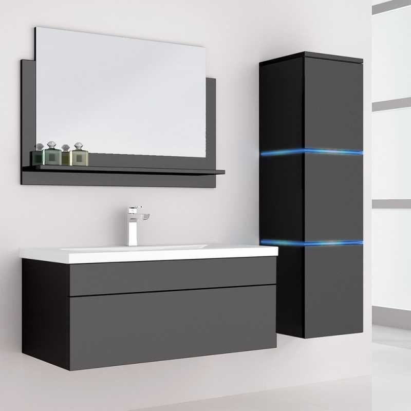 Mobili per bagno: 11861 - LED Badmöbel Set Wangen BIG L - Schwarz – Nuovo e nell'imballaggio originale da Wallenwil venduto da toesstal-vertrieb 2