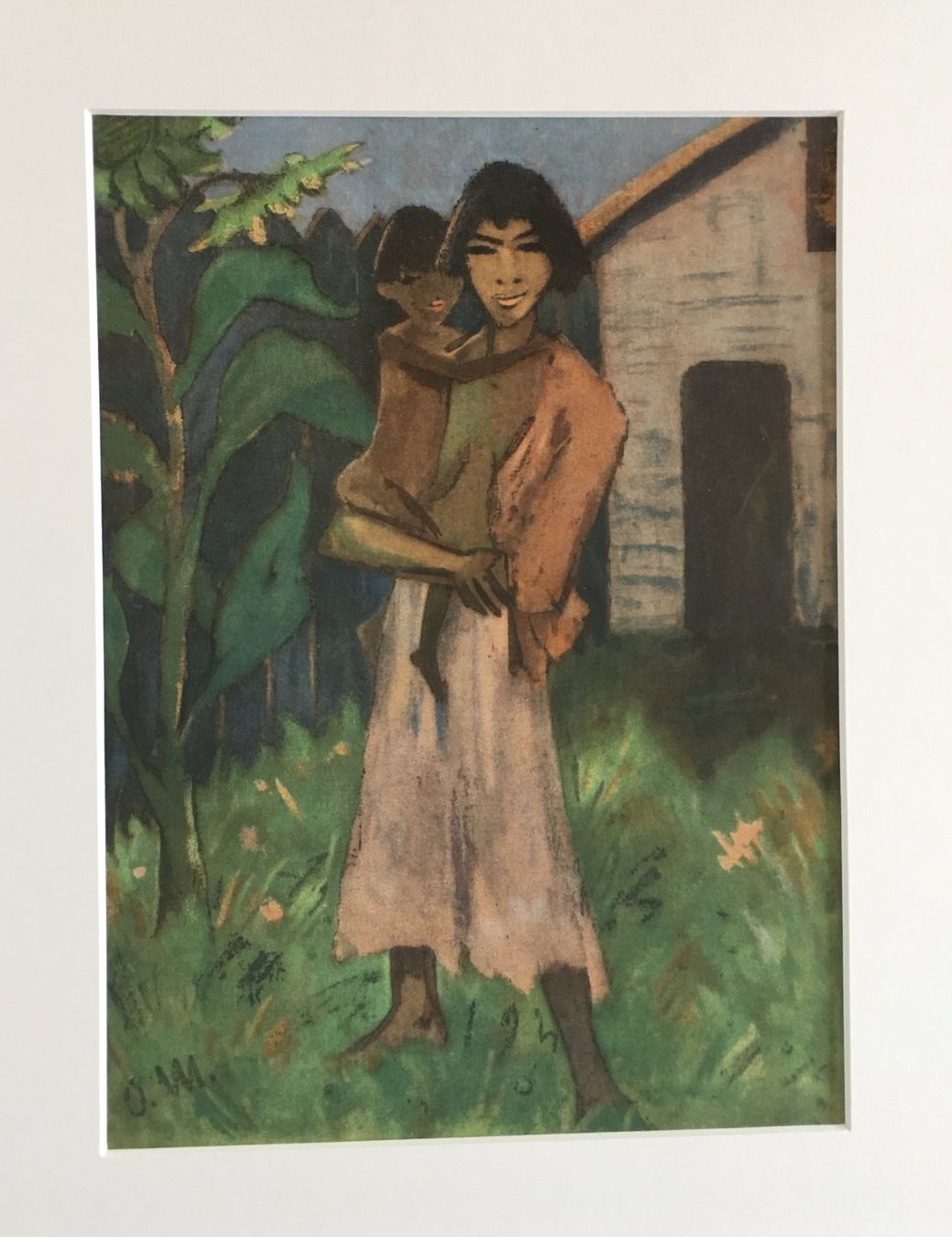 Grafica & Litografie: Otto Mueller "Stehende Zigeunerin mit Kind"   Druck – Usato da Nennigkofen venduto da Schamane75 1