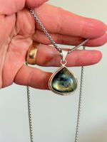 Collier labradorite, forme goutte d'eau