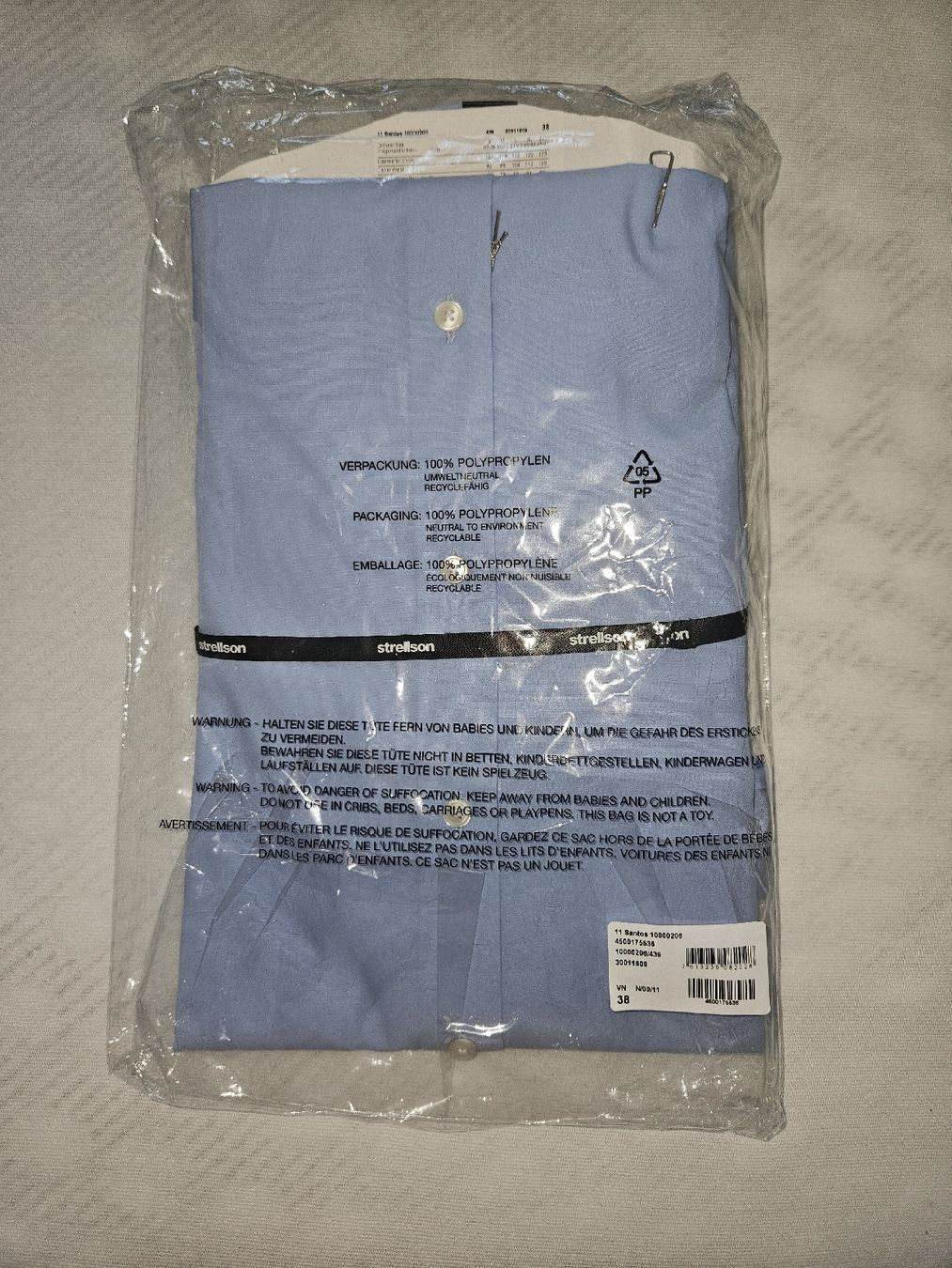 Strellson Hemden: Neues Strellson Hemd Gr. 38 Hellblau Slim Fit – Neu und originalverpackt aus Rotkreuz von Bibi2405 1