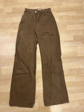 Braune Bershka Wide Leg Jeans Gr. 34