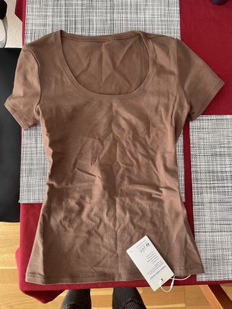 Halara cotton T-shirt, new, brown, XS