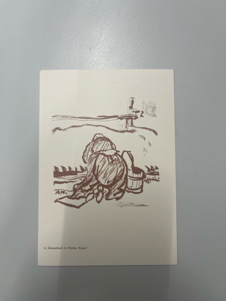 Cartoline postali: Ansichtskarte A. Skizzenbuch, A. Nyfeler, Kippel – Usato da Muttenz venduto da Totkel