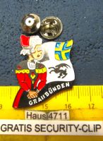 GRAUBÜNDEN TRACHTEN-DAME MIT KANTONS-WAPPEN PIN GEPRÄGT