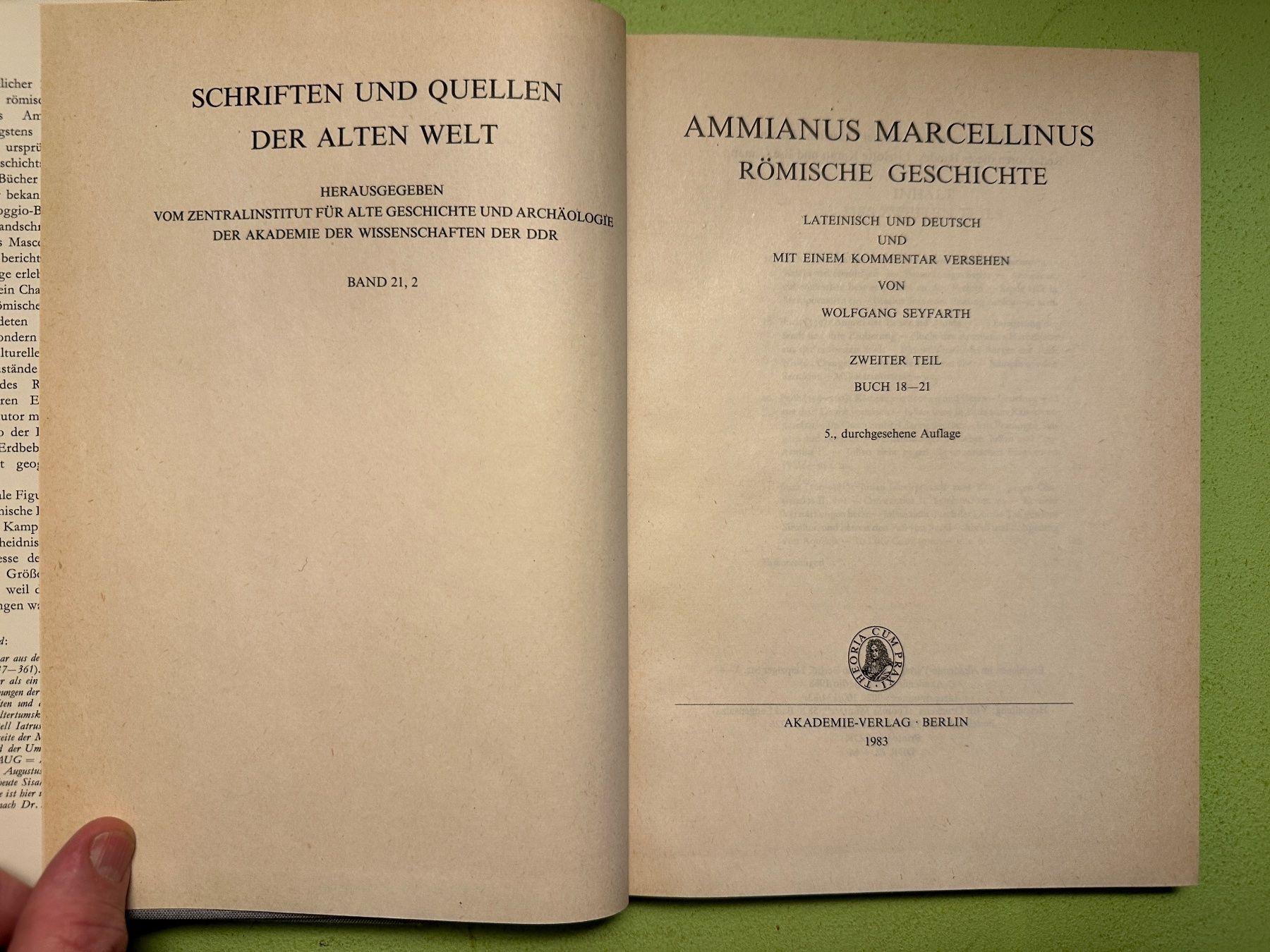 Libri: Ammianus Marcellinus: Römische Geschichte 2 Bde. lat/d – Usato da Zürich venduto da allp 6