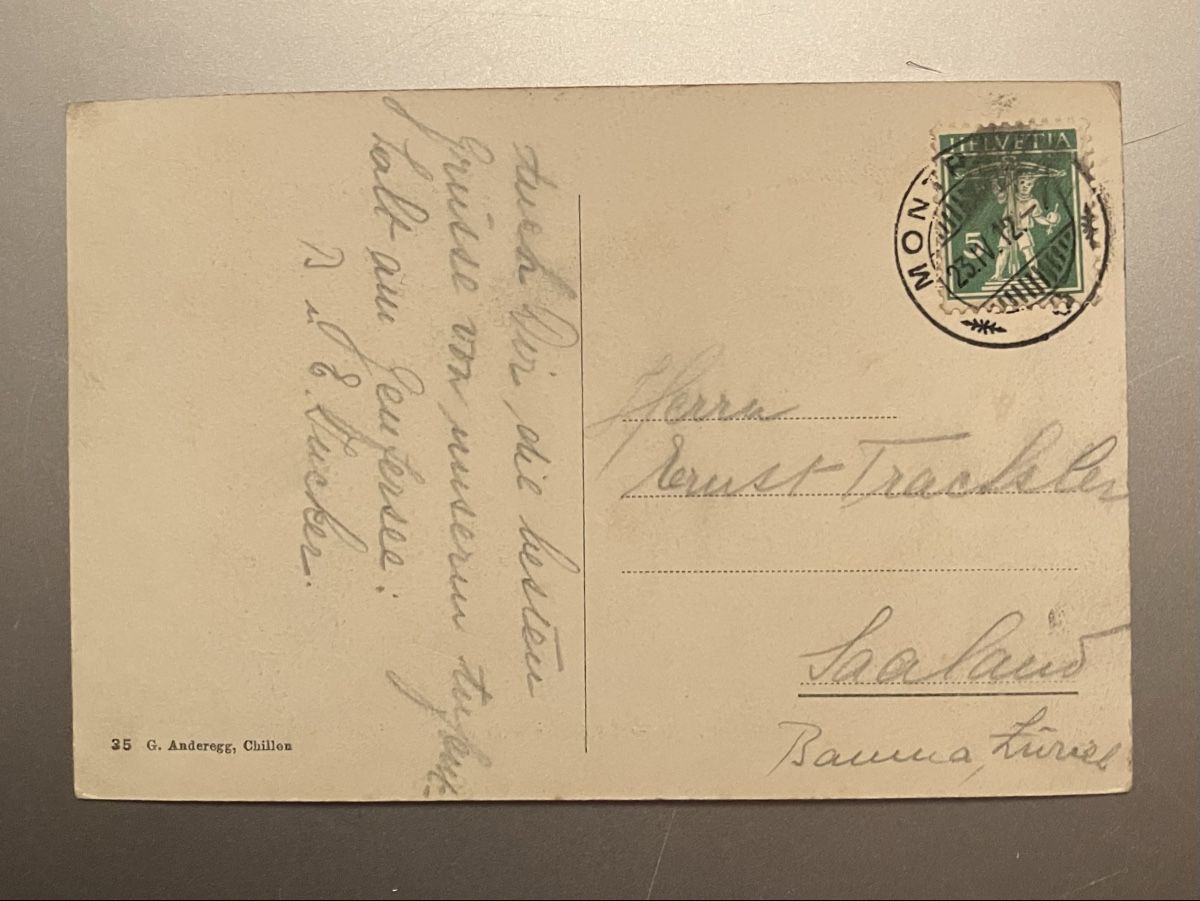 Cartoline postali: Historische Ansichtskarte: Schloss Chillon am Genfersee – Usato da Bauma venduto da Baumer71 1