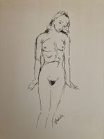 Nu (dessin )de l'artiste suisse Gérald Roubaty