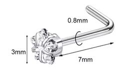 Nasenstecker Nasenpiercing Edelstahl Stern