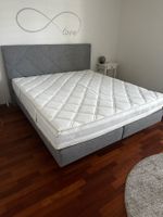 Boxspringbett 180×200 cm grau – sehr guter Zustand – mi Matr