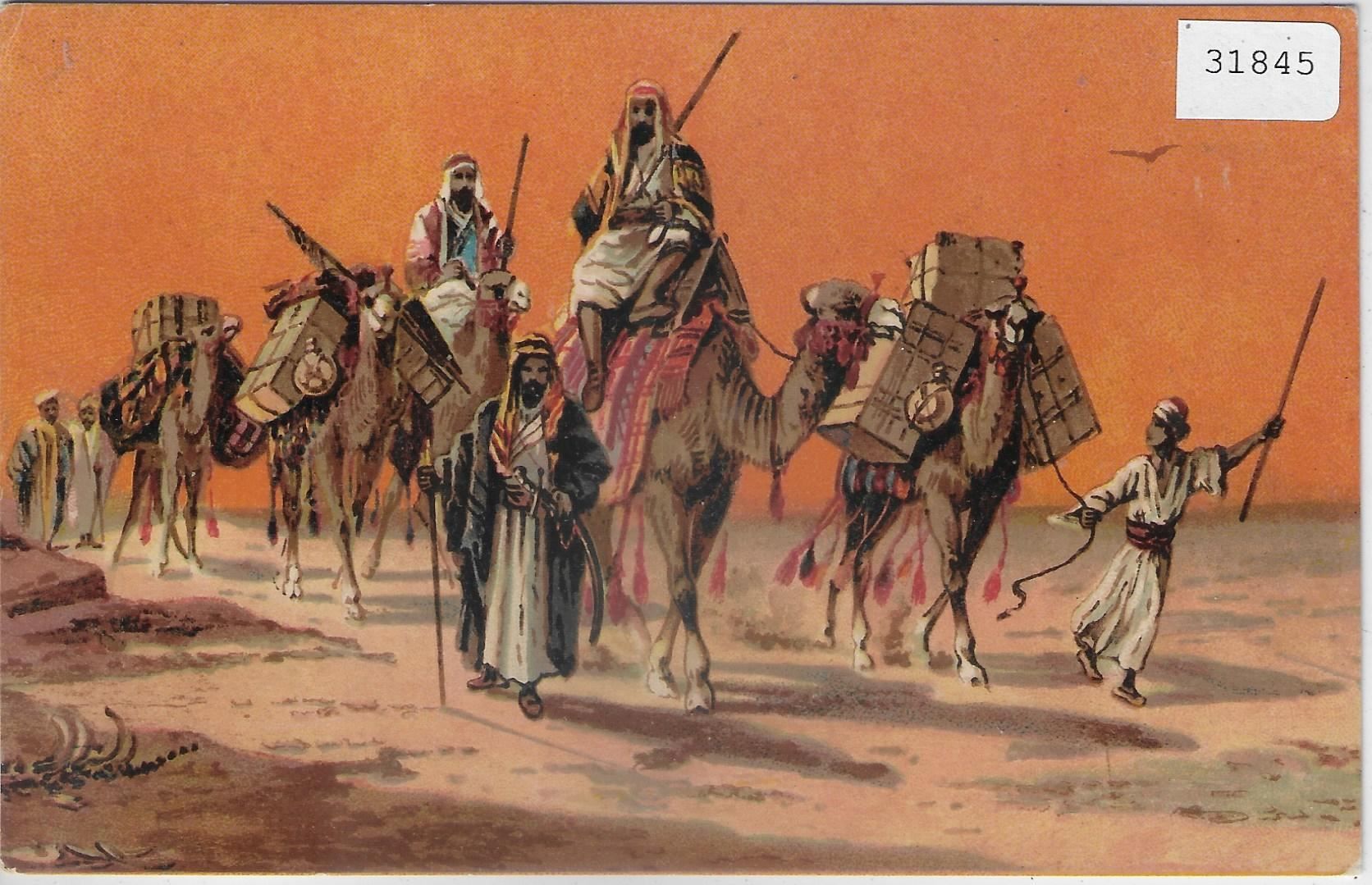 Cartoline postali: Karawane - Kamele - Wüste - Litho – Usato da Ettingen venduto da Kartenplanet